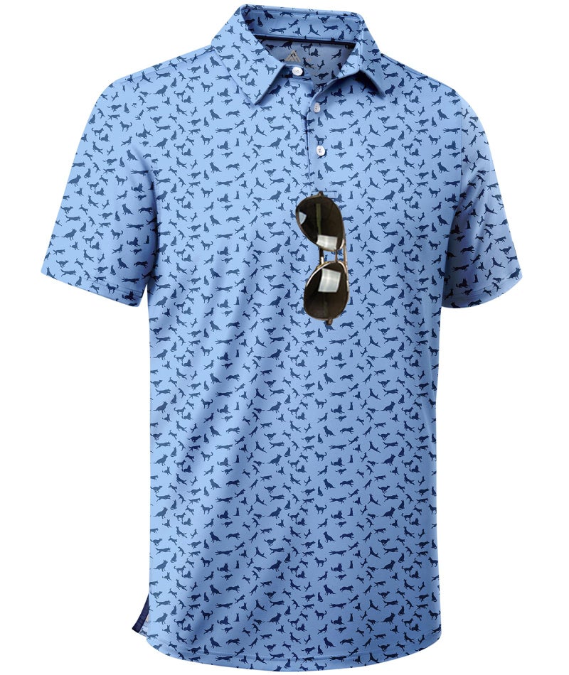 ZITY Men's Golf Shirts Short Sleeve Moisture Wicking Performance Print Patterns Casual Collared Golf Polo Shirt for Men - Image 1