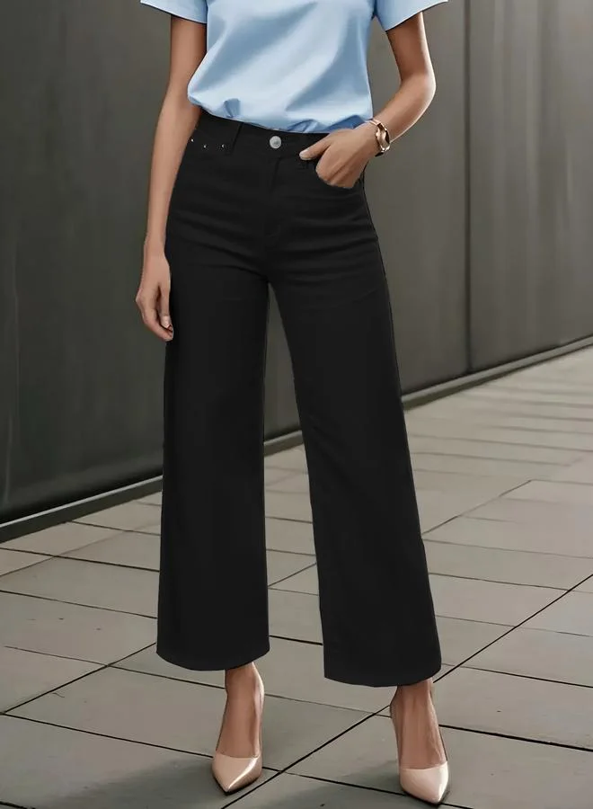 Take Two  Black High Rise Straight Leg Jeans for Women | Best Price UAE