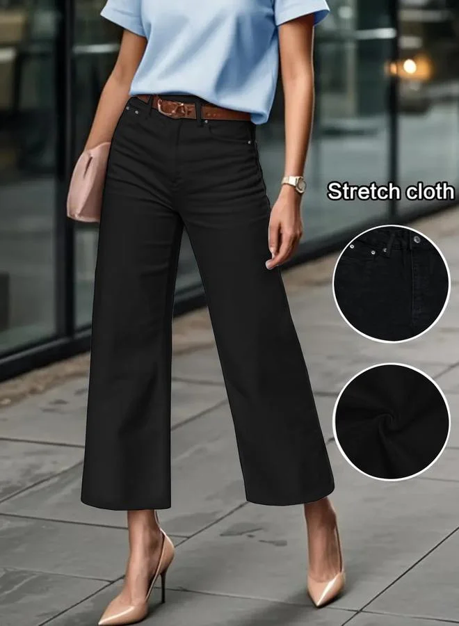 Take Two Black High Rise Straight Leg Jeans