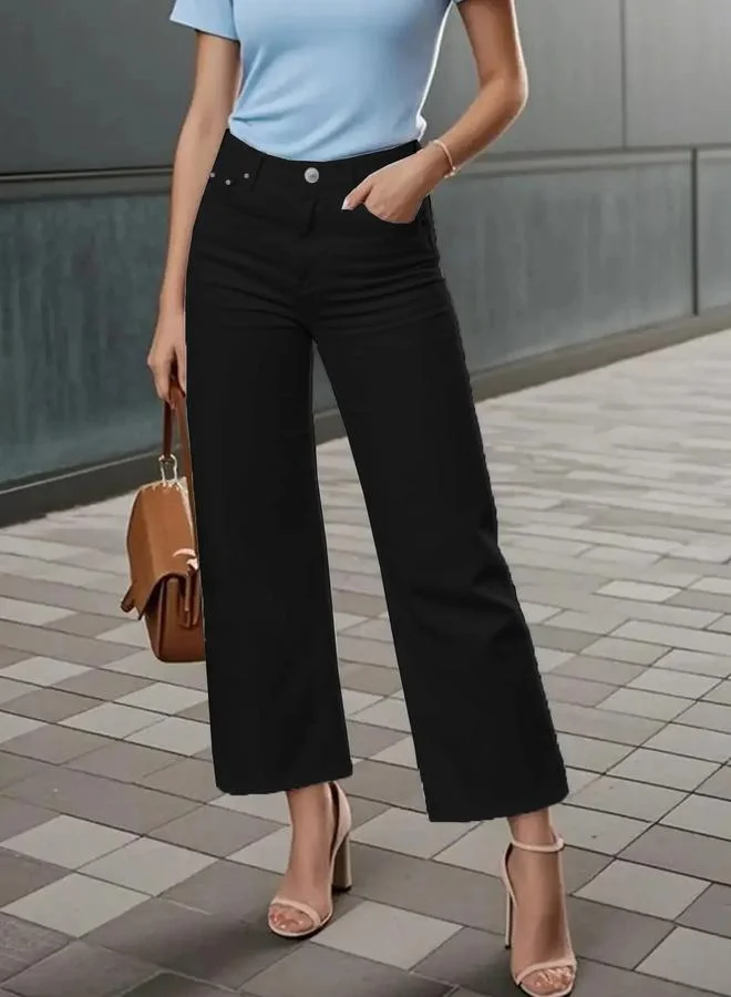 Take Two  Black High Rise Straight Leg Jeans for Women | Best Price UAE