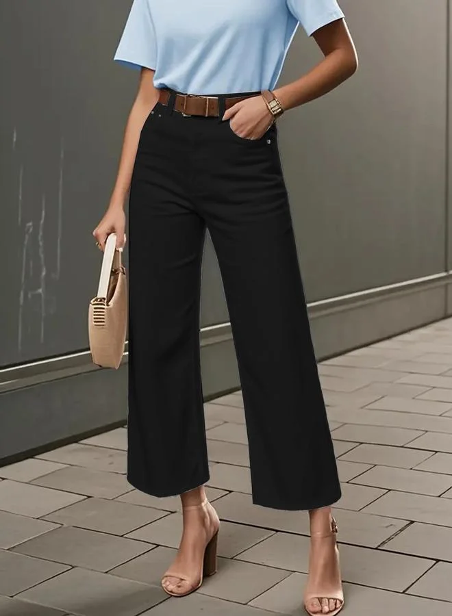 Take Two Black High Rise Straight Leg Jeans