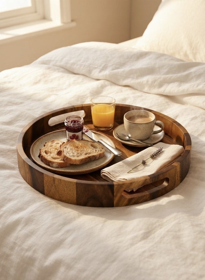 BILLI Shallow Luxury 3PCS Round Porcelain Bowls with Bamboo Stand – 12cm White Serveware for Snacks, Desserts - Image 2