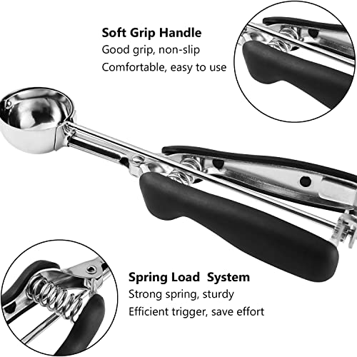 JUNADAEL J Mini Cookie Scoop, 1 Teaspoon Cookie Dough Scoop, Melon Baller Scoops, Mini Ice Cream Scoop, Comfortable Grip, Non-Slip, For Making Cookie Melon Ball Ice Cream Meatball - Image 4