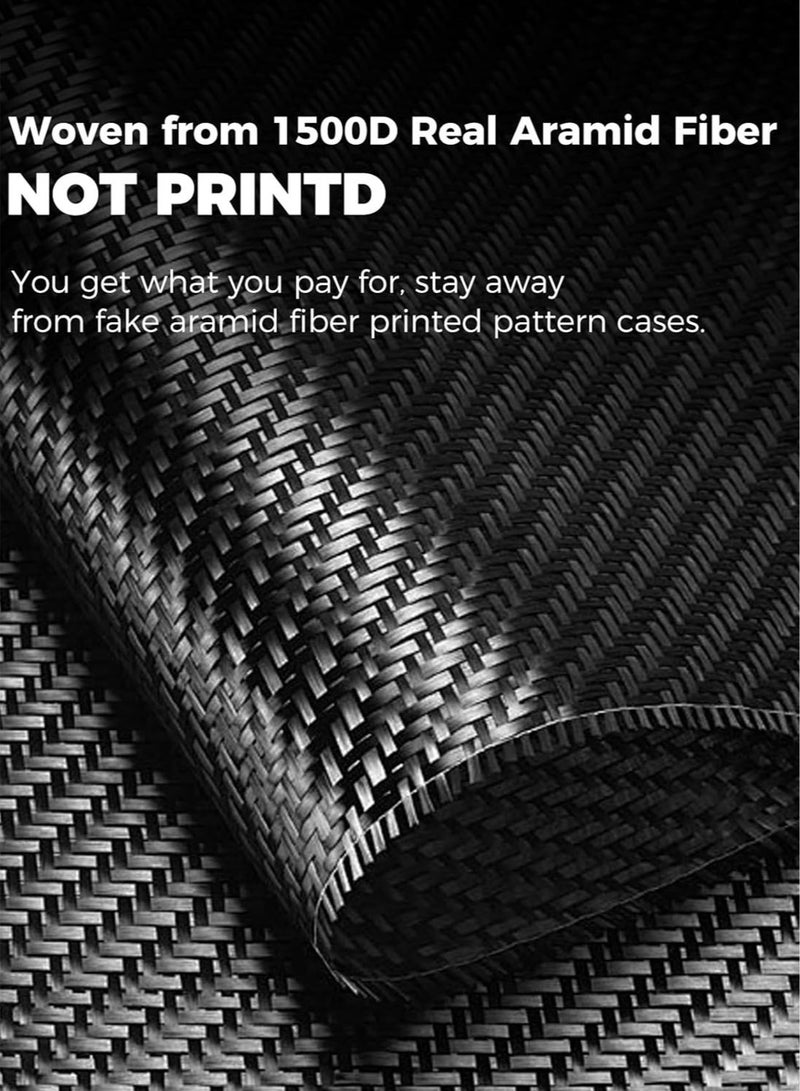 MONOCARBON Real Aramid Fiber MagSafe iPhone 16 Case Cover [ULTRA SLIM] Lightweight Anti-Scratch - Matte Black - Image 4