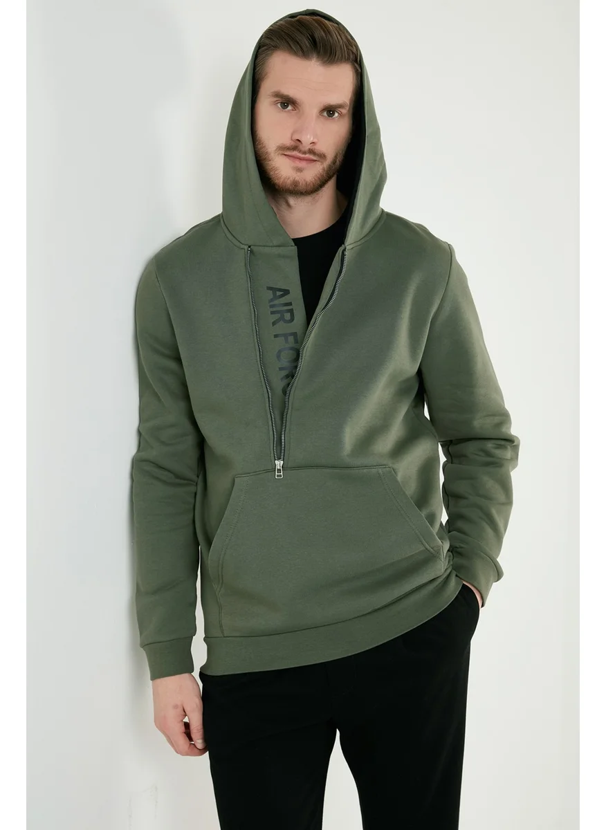 Buratti Kangaroo Pocket Zippered Hooded Slim Fit Sweat 575707