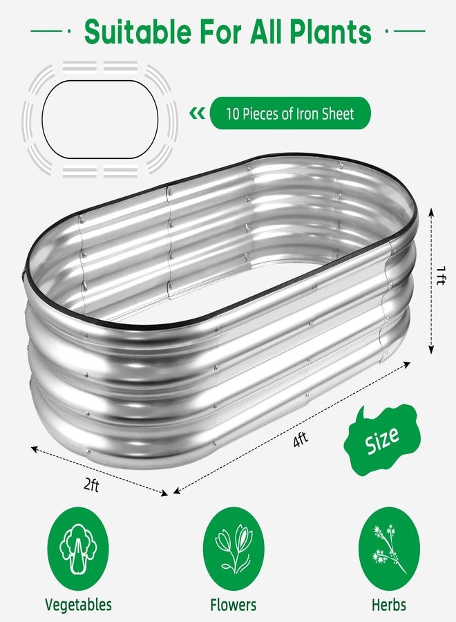JERIA Raised Garden Bed,Galvanized Raised 4×2×1ft Planter Boxes Outdoor with Easy Assembly, Large Garden Bed for Vegetables, Fruits, Flower - Image 2