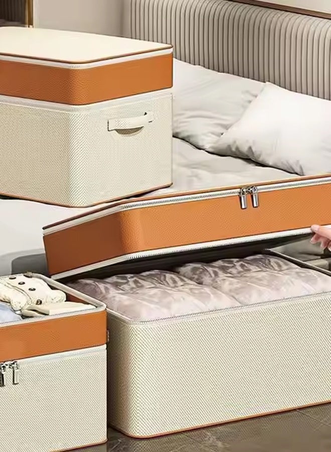 Storage Bins with Zipper Lid,Storage Baskets Boxes Closet Shelf Clothes Organizer Container,For Clothing Blanket Comforters Bed Sheets Pillows And Toys,70*50*40CM - Image 4