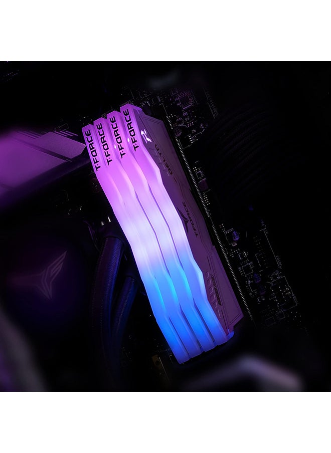 TeamGroup - ذاكرة سطح المكتب T-Force Delta RGB White 64 جيجابايت (2 × 32 جيجابايت) DDR5 6000، وذاكرة الوصول العشوائي PC 288-Pin، و38 CAS Latency، ومجموعة شرائح Intel XMP 3.0، باللون الأبيض | FF3D564G6000HC38ADC01 - Image 1