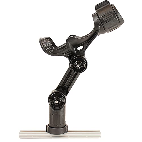 YakAttack Omega Pro Rod Holder | Track Mount Fishing Rod Holder for Kayak & Boat | Secure & Adjustable LockNLoad System | Compatible with Spinning, Casting, Fly Reels | Kayak Track Mount Accessories - Image 1