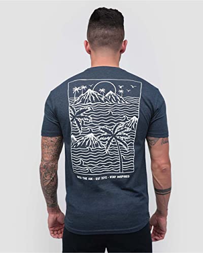 INTO THE AM Summer Islands Graphic Tee for Men - Short Sleeve Design T-Shirts (Navy, Large) - Image 2