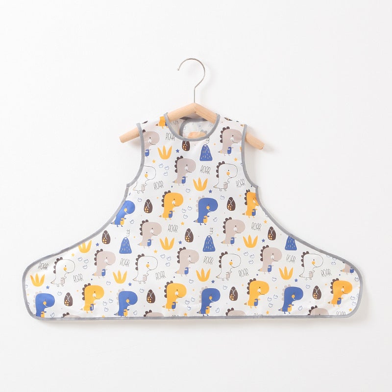 Baby Waterproof Feeding Bib with Suction Small dinosaur (suction cup vest overalls)