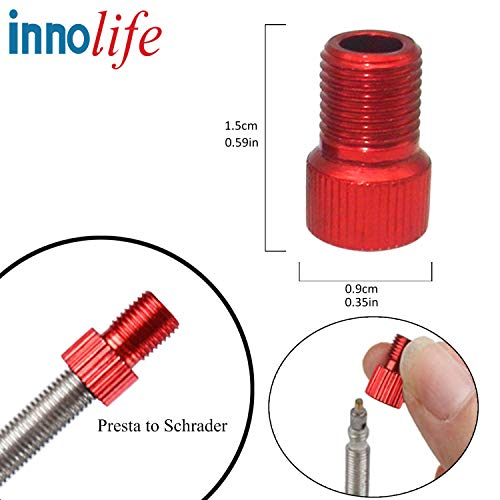 INNOLIFE Aluminum Presta to Schrader Converter Car Valve Adapter Bicycle Bike Tube Pump Air Compressor Tools (Mixed Colors) - Image 2
