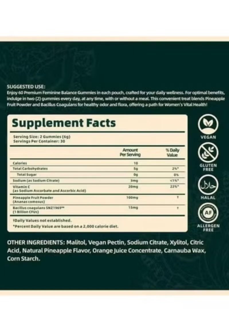 VITAL Feminine Health & Balance Gummies – Hormonal and pH Support for Women of All Ages | 60 Gummies - Image 5