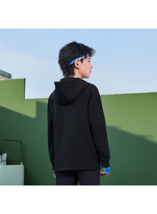 XTEP Boys' Spring Fashion Knitted Sportswear 2025 New Arrival Lightweight Windproof Versatile Hooded Top Kids Wear - Image 4