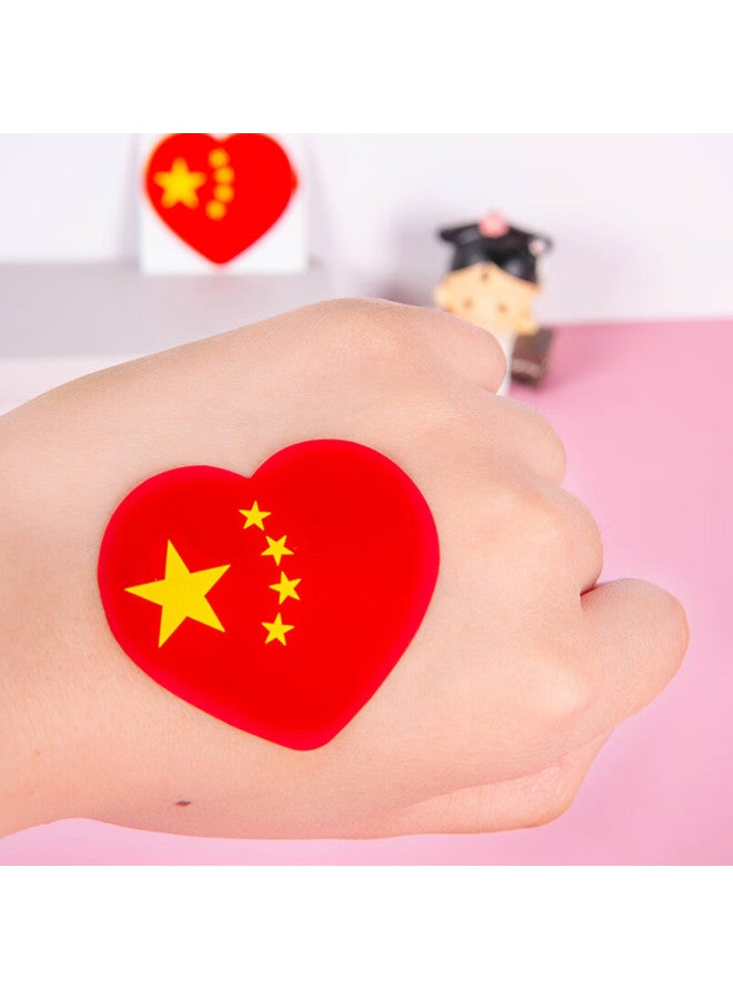Bojiao Face Stickers, National Flag Stickers, Chinese Small National Flag Stickers, Clothing Face Five-star Small Red Flag Stickers, National Day Festival, Sports Meet, Fan Stickers, Cheerleading Arm Stickers, Red Flag Stickers - Heart-shaped Style (40*44mm, 240 Pieces) - Image 5