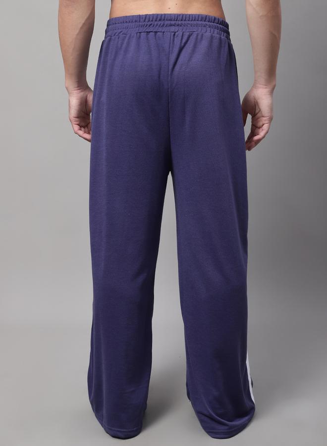 تايك تو بنطلون رياضي رجالي واسع الساق مخطط جانبي بنفسجي من دور - Image 2