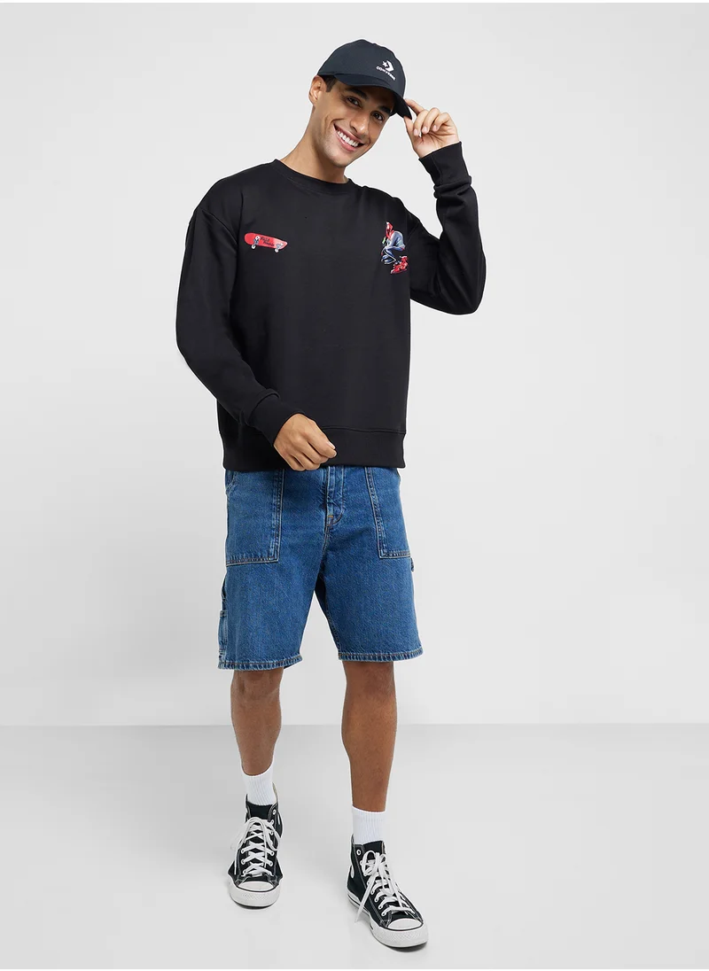 مارفل Spider Man Men'S Oversized  Sweatshirt