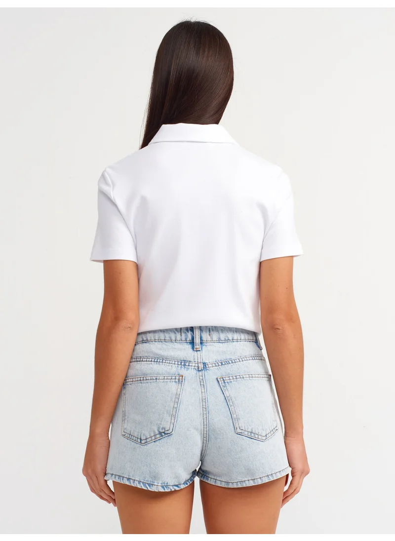 ديلفين 71507 Classic Denim Mom Shorts-Light Blue