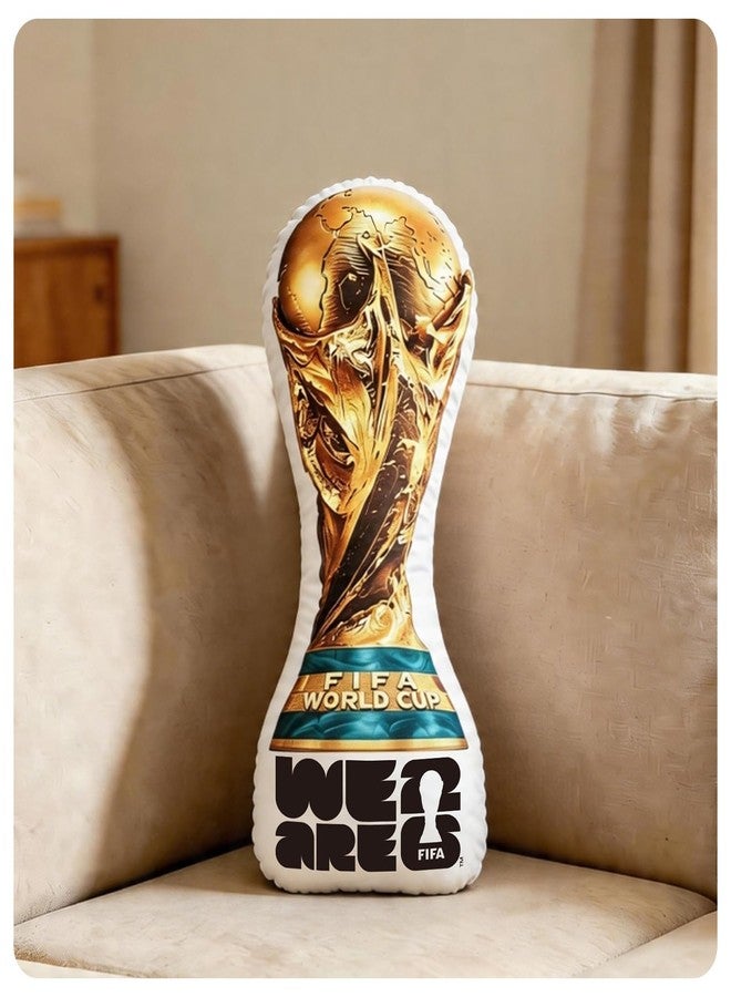 MESUCA FIFA 2026 World Cup Trophy Pillow - Official FIFA Soccer Collectible, Soft Plush FIFA World Cup Trophy Pillow for Fans, for Football Lovers, Game Room Decor - Image 1