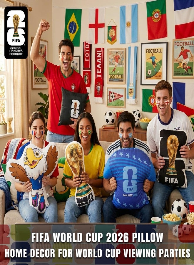 MESUCA FIFA 2026 World Cup Trophy Pillow - Official FIFA Soccer Collectible, Soft Plush FIFA World Cup Trophy Pillow for Fans, for Football Lovers, Game Room Decor - Image 5