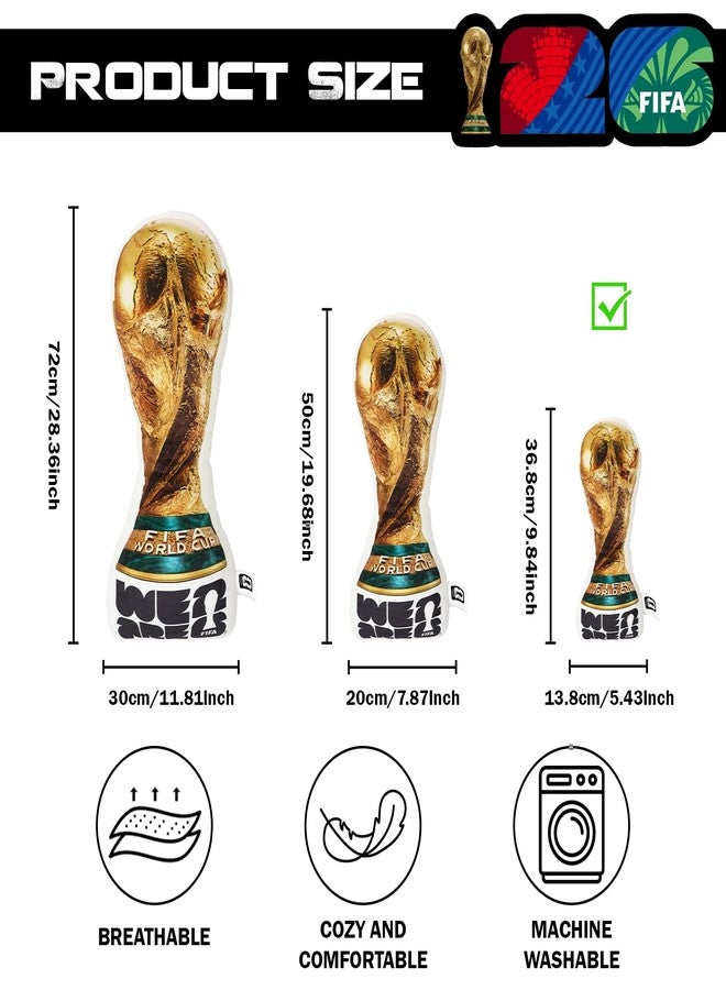 MESUCA FIFA 2026 World Cup Trophy Pillow - Official FIFA Soccer Collectible, Soft Plush FIFA World Cup Trophy Pillow for Fans, for Football Lovers, Game Room Decor - Image 2