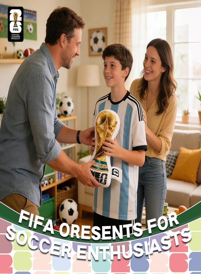 MESUCA FIFA 2026 World Cup Trophy Pillow - Official FIFA Soccer Collectible, Soft Plush FIFA World Cup Trophy Pillow for Fans, for Football Lovers, Game Room Decor - Image 4