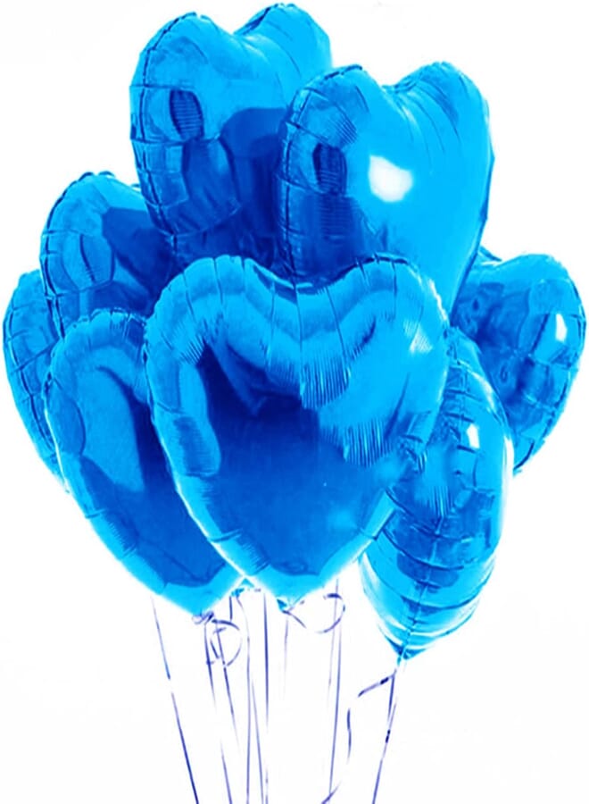 FVCENT Heart Foil Balloons, Pack of 30 18 Inch Heart Helium Balloons, Heart-Shaped Foil Balloons, Suitable for Birthday, Wedding, Bridal, Valentine's Day, Mother's Day Party (Light Blue)