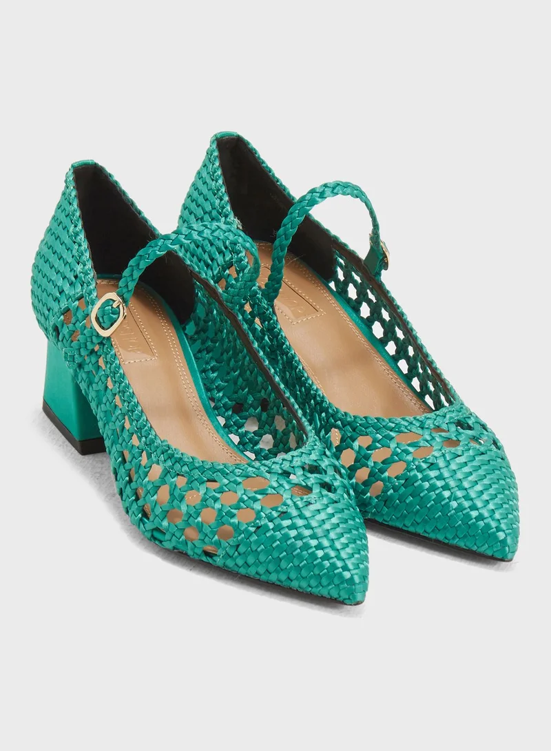 TOPSHOP Jenna Woven Court Shoes