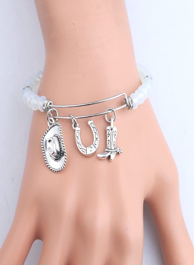 FEELMEM Cowl Jewelry Equestrian Bracelet l Western Jewelry Horses Horseshoe Charm Bracelet Horse Lover Gift - Image 4