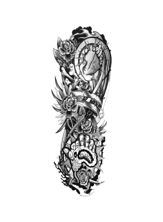 NIBEMINENT Waterproof Tattoo Stickers Grey/Black