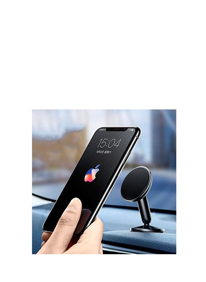 Magnetic Phone Holder for Car Universal Mobile Stand with 360 Degree Swirl Design Paste Type for Dashboard/Wind Shield - Black - Image 4