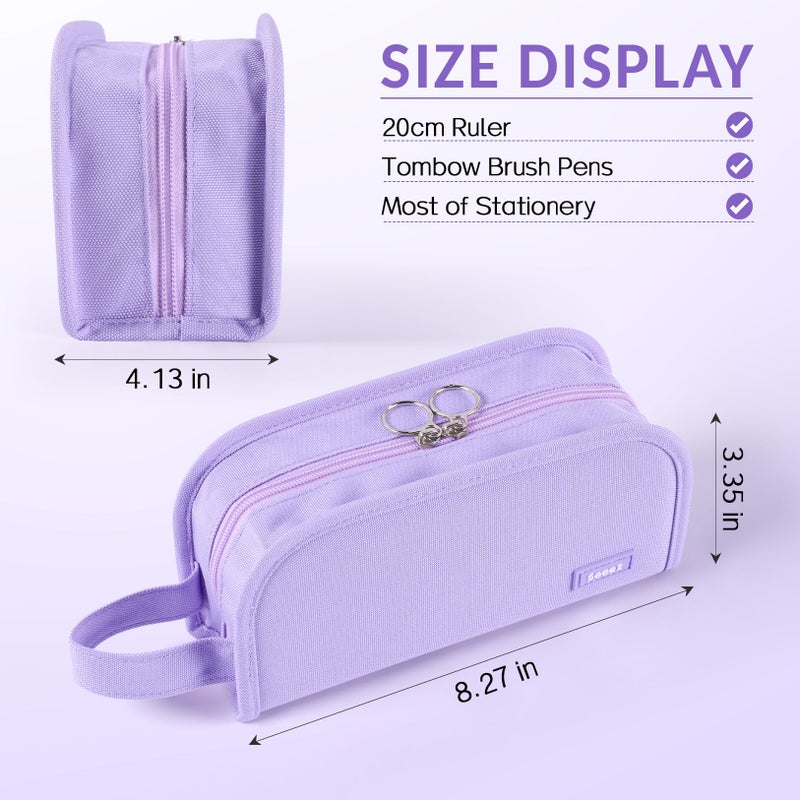 Sooez Wide Opening Pencil Case, Large Capacity Pencil Pouch Organizer Aesthetic Pencil Bag for School Supplies Stationery, Marker Pouch Makeup Bag Organizer - Image 5