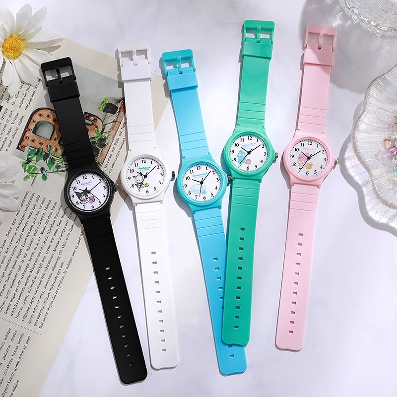 New Sanrio Cartoon Kids Watch Cute Silent Quartz White  - Image 4
