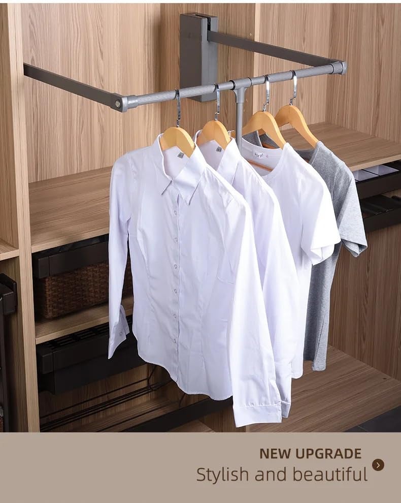 Yugam Durable Aluminium Alloy Pull-down Closet Rod Wardrobe Lift Rail cloth lifter - Image 2