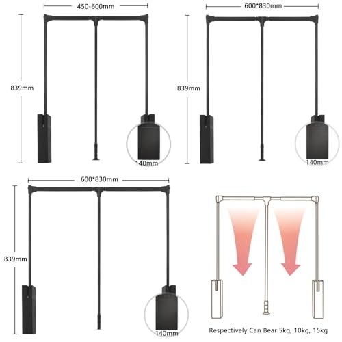 Yugam Durable Aluminium Alloy Pull-down Closet Rod Wardrobe Lift Rail cloth lifter - Image 4