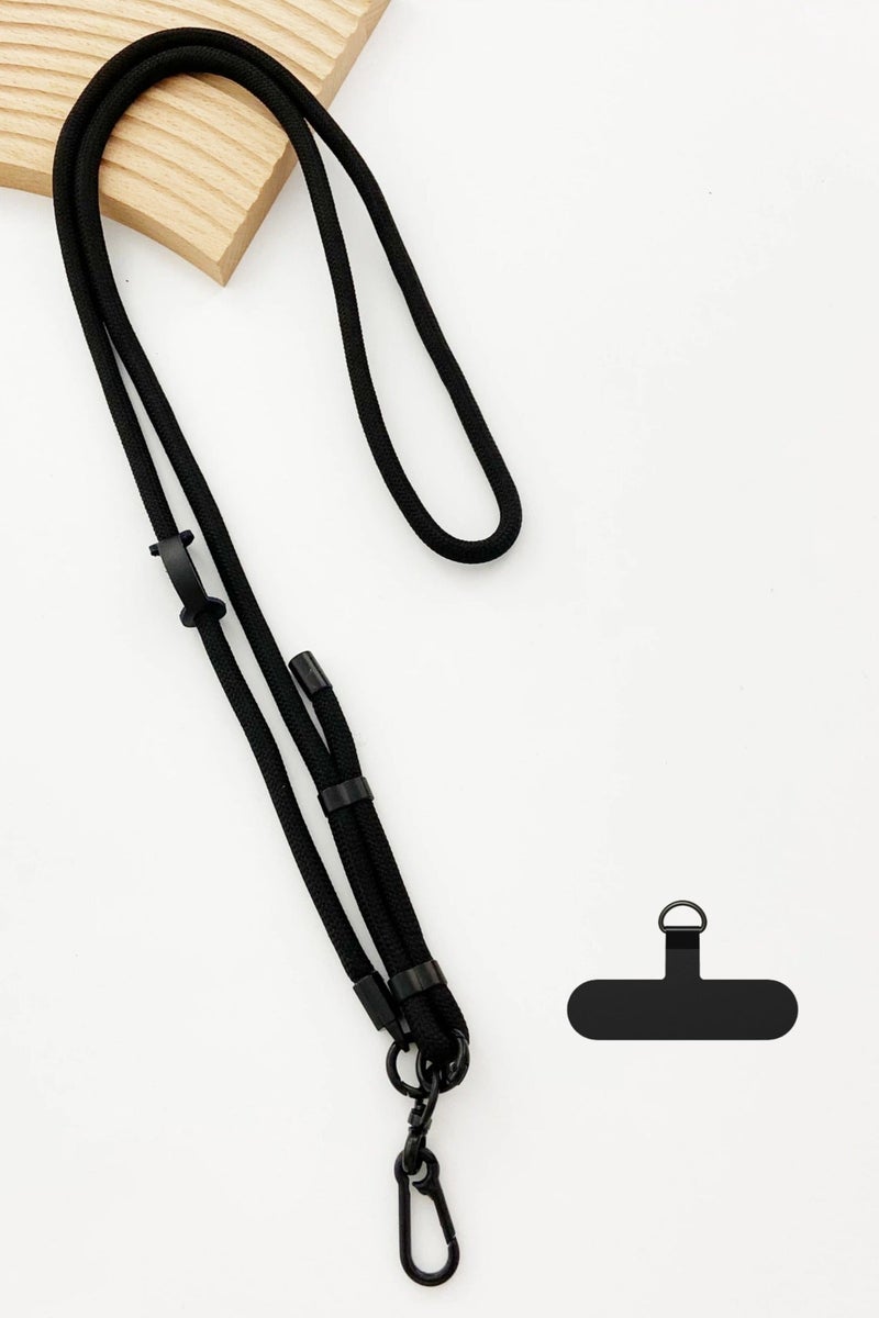  أورا سيليكت حبل هاتف قابل للتعديل عالمي، حزام كتف وعنق قابل للتعديل متعدد الوظائف من النايلون متوافق مع معظم الهواتف الذكية للنساء والرجال (أسود) - Image 1