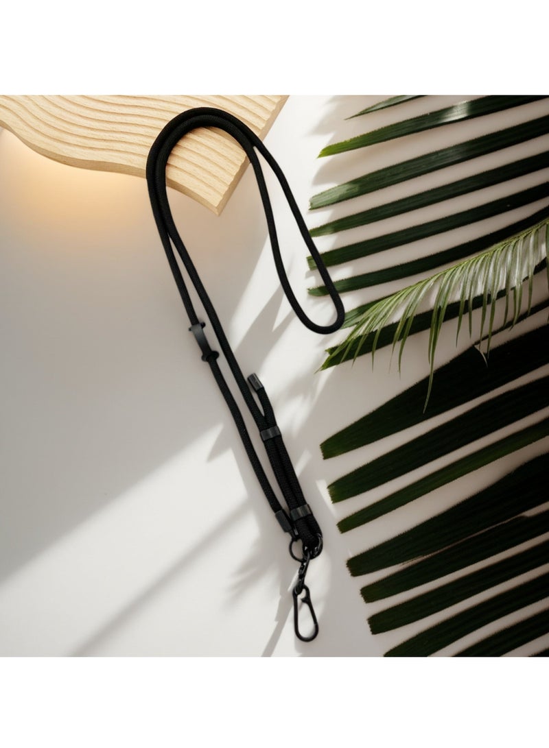  أورا سيليكت حبل هاتف قابل للتعديل عالمي، حزام كتف وعنق قابل للتعديل متعدد الوظائف من النايلون متوافق مع معظم الهواتف الذكية للنساء والرجال (أسود) - Image 2