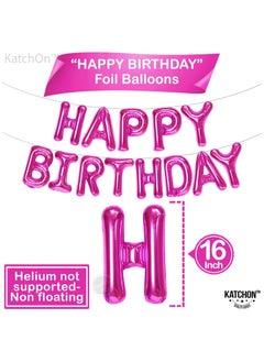 KATCHON Pink Happy Birthday Balloons Banner for Birthday Party Decoration  - Image 2