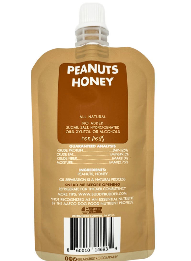 بارك بيسترو بودي بدر سكويز – زبدة فول سوداني طبيعية 100٪ للكلاب، مصنوعة في الولايات المتحدة الأمريكية، [113 جرام | 4 أونصات] 🐶 - Image 2