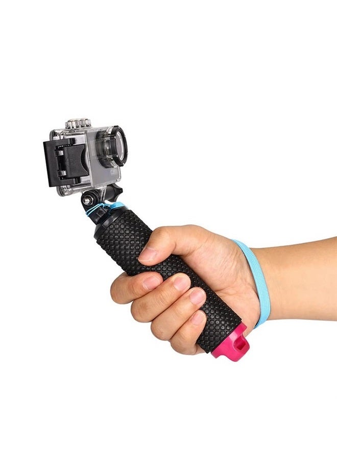 Walway Floating Hand Grip Waterproof Handheld Selfie Stick Monopod Grip Handle Mount Compatible with GoPro Hero 10, 9, 8, 7, Hero Session, Fusion, Max, AKASO, SJCAM, DJI Osmo Action Cameras (Pink) - Image 1