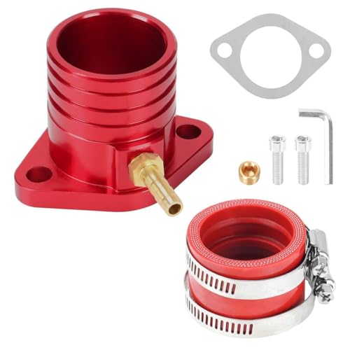 Cylemoto Intake Manifold Pipe CNC Inlet Pipe Kit for VM34 Carburetor for Hond GX340 GX390 GX270 for 301CC 420CC 459CC 11HP 13HP Engine Mini Bikes Go Karts Lawnmower Water Pump Pressure Washer Parts Red - Image 1