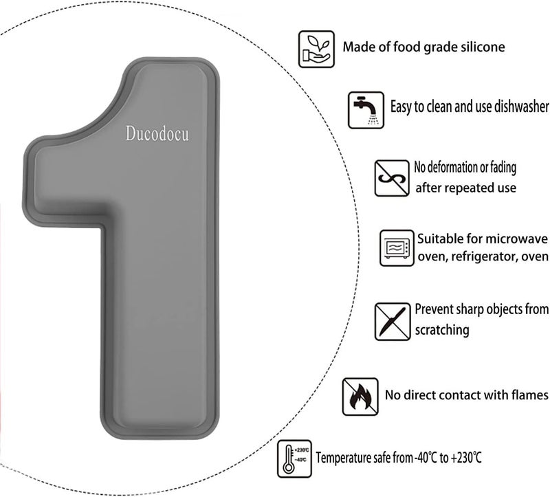 Ducodocu Silicone Number Cake Pan Large 3D Number Cake Mold Baking Forms Novel Cake Tins DIY Baking Mold for 17/71th Birthday Wedding Anniversary 10 inch Number of 1&7 - Image 2