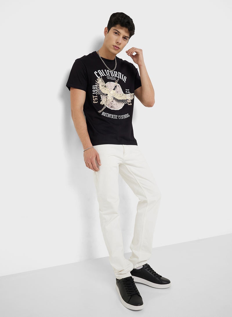 GUESS Printed Short Sleeve Crew Neck T-Shirt  - Image 4