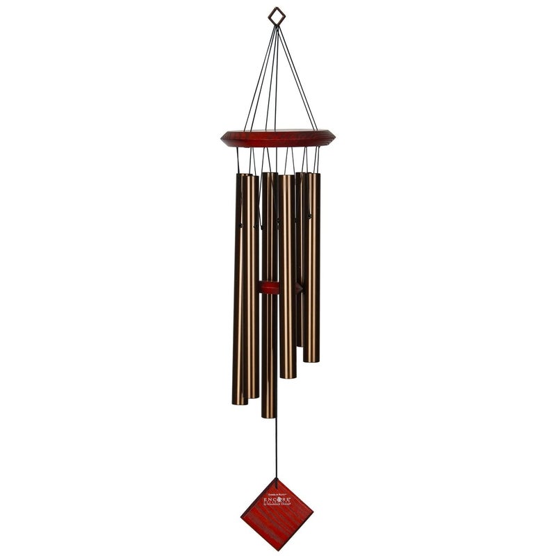 Woodstock Chimes Woodstock Chimes Pluto Wind Chime for Outside 27 Bronze Small Light Airy Sound for Outdoor Garden Patio Porch Decor Encore Collection DCB27 
