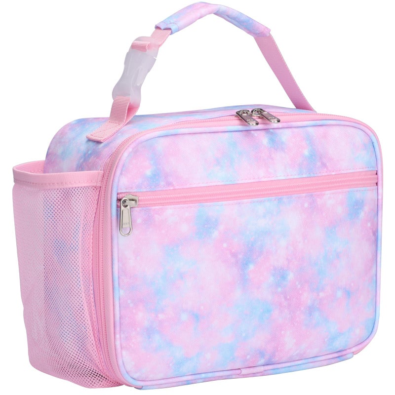 Bagseri Lunch Bag for Girls  Kids Lunch Box for Girls Reusable LeakProof and Insulated Kids Lunch Bag Toddler Lunch Box for Daycare and School Pink Tiedye Water Bottle Not Included