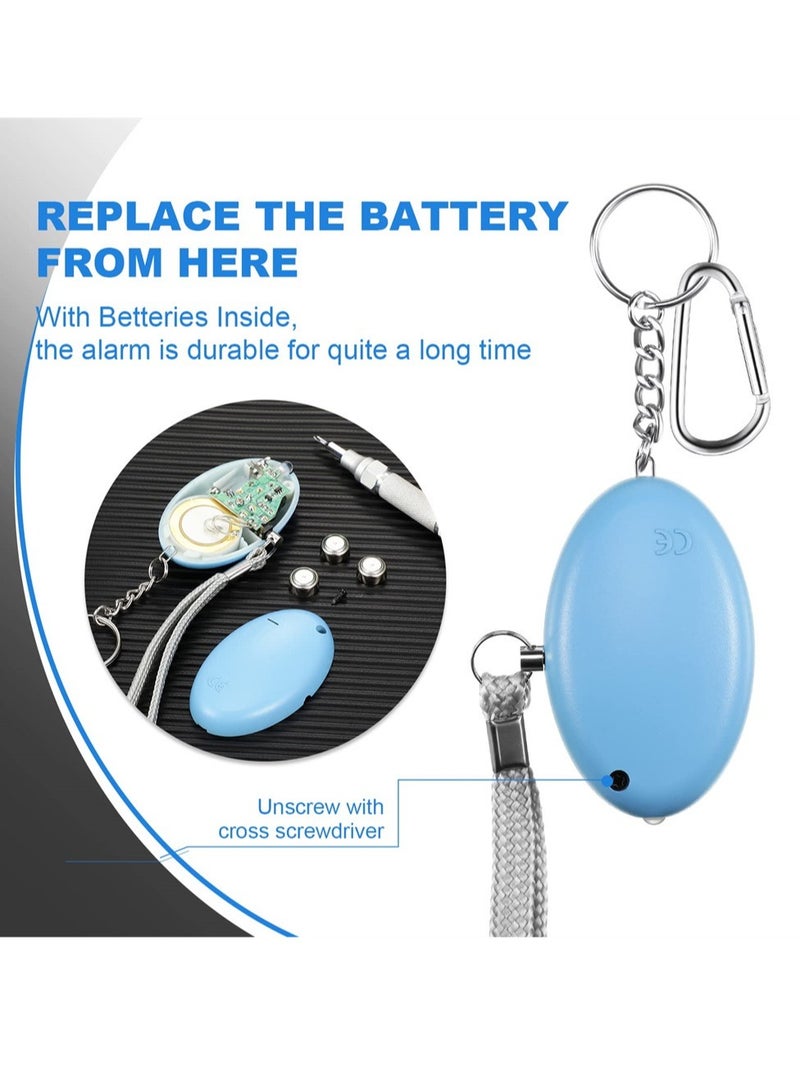 AROAQ Personal Security Alarm, High Decibel Durable Self Defense Alarm, Portable Personal Safety Device With LED Lights, Mini Portable Keychain For Women Safety, (1pc, Blue)  - Image 4