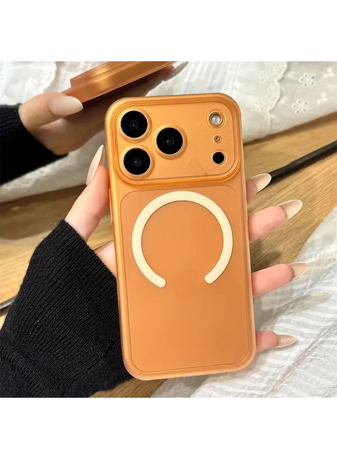 Translucent Orange Magnetic Wireless Charging Case for iPhone 17 Air Shockproof - Image 2