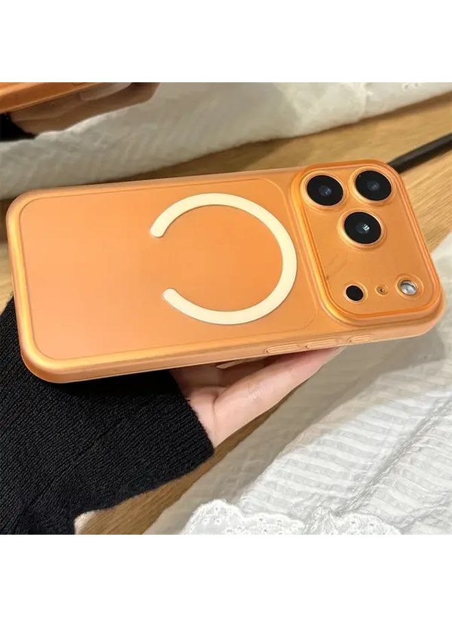 Translucent Orange Magnetic Wireless Charging Case for iPhone 17 Air Shockproof - Image 4