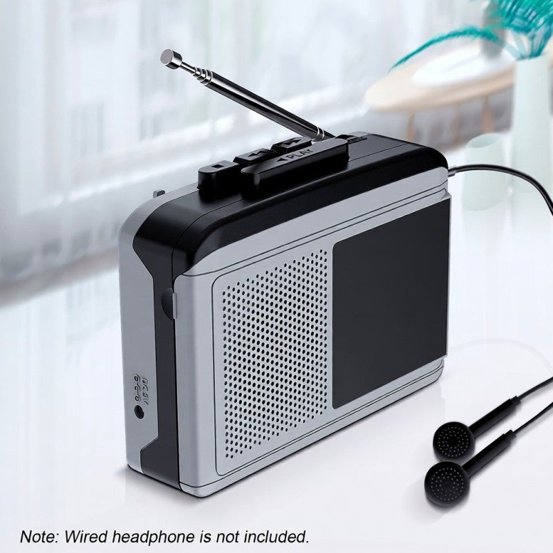 Ezcap Cassette Tape Player Portable AM FM Radio Built-In Speaker - Recordable Walkman with 3.5mm Headphone Jack for Home Outdoor Activities - Image 4