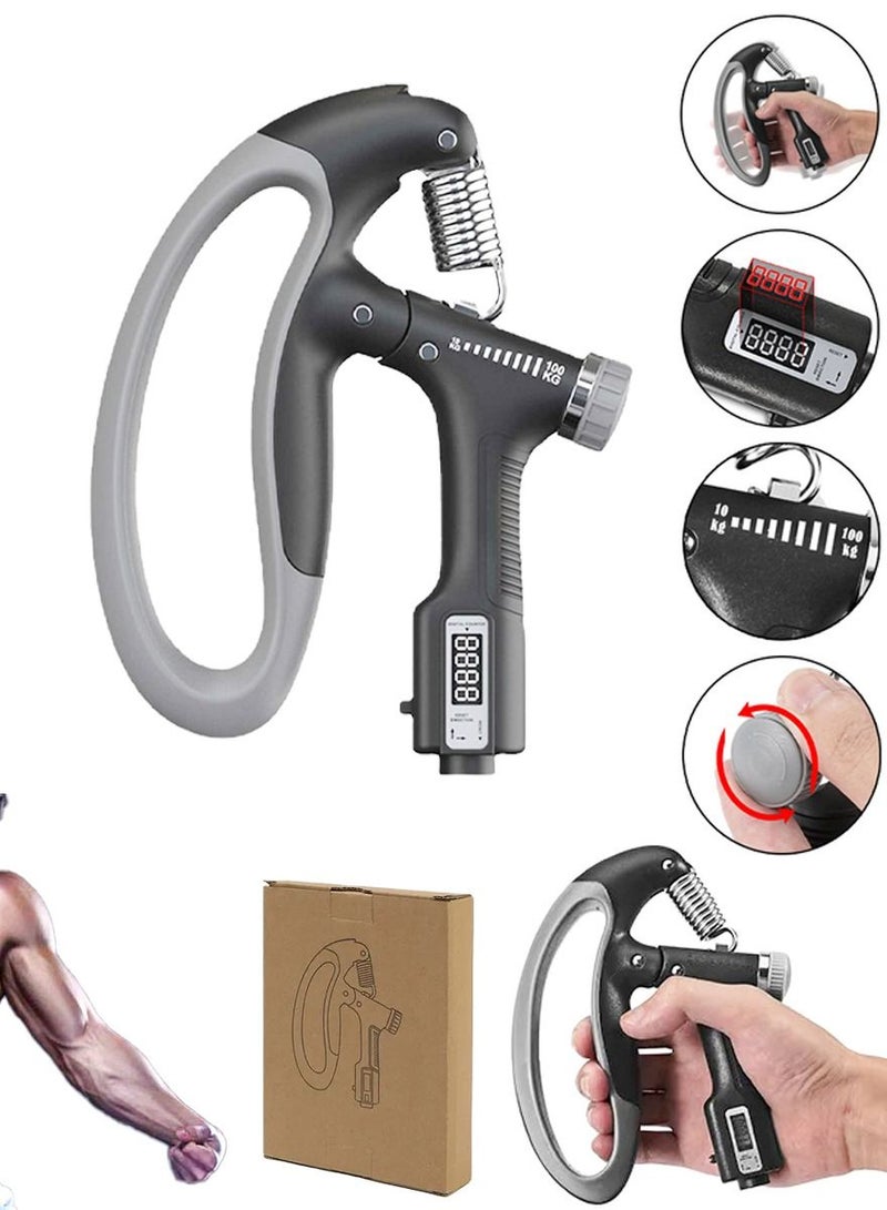 ISHWAZ Hand Grip Exerciser with Adjustable Resistance & Counter | Wrist, Forearm & Grip Strength Trainer | Strength, Rehab & Fitness Tool for Home & Gym - Image 1